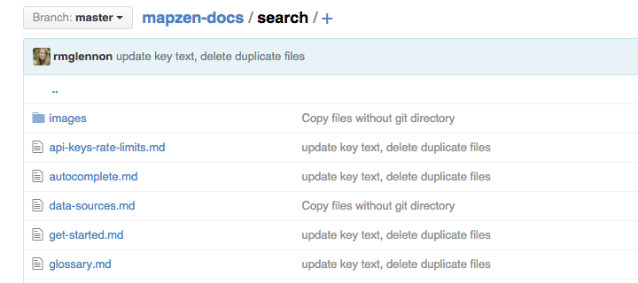 Screenshot - Files in a repository