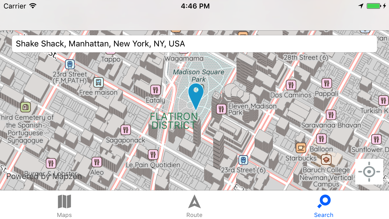 Mapzen iOS SDK demo app