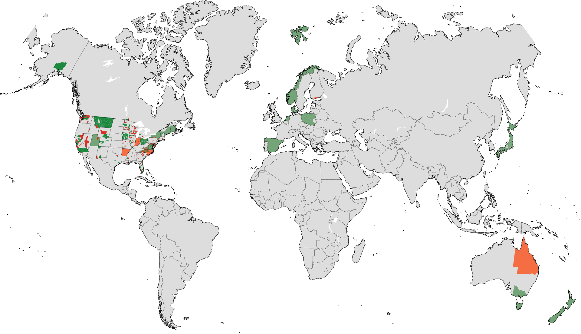 Map of OpenAddresses coverage